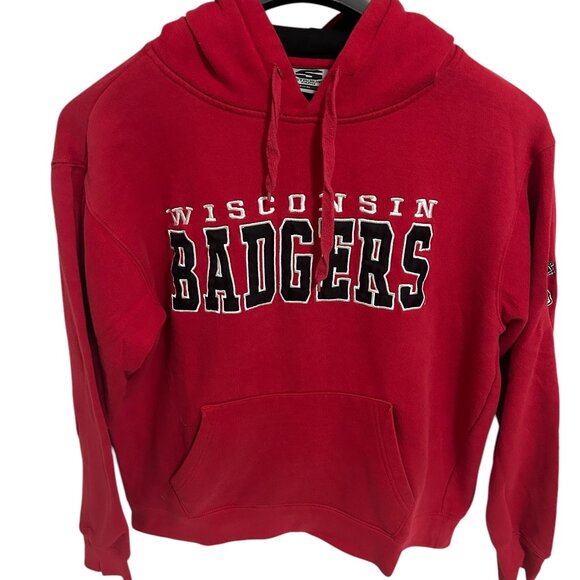Wisconsin Badgers Hooded Sweatshirt Stadium Athletics Size Large Red - Picture 1 of 7